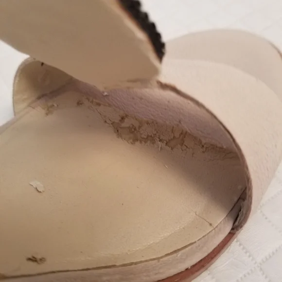 Nine West 3 In Wedge Heels Size 6.5M Leather Uppers With Beads Flaw Lining - Picture 7 of 12